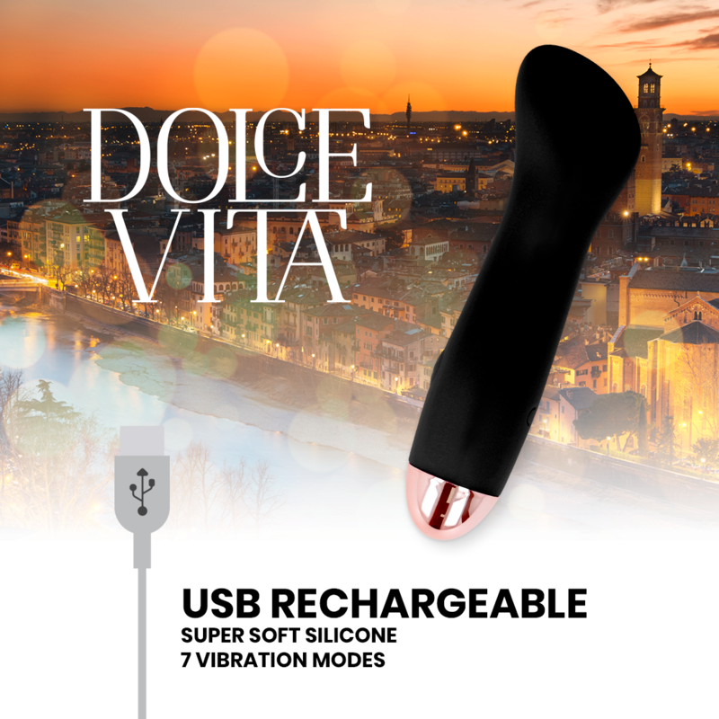 DOLCE VITA - RECHARGEABLE VIBRATOR ONE BLACK 7 SPEED - Bild 4