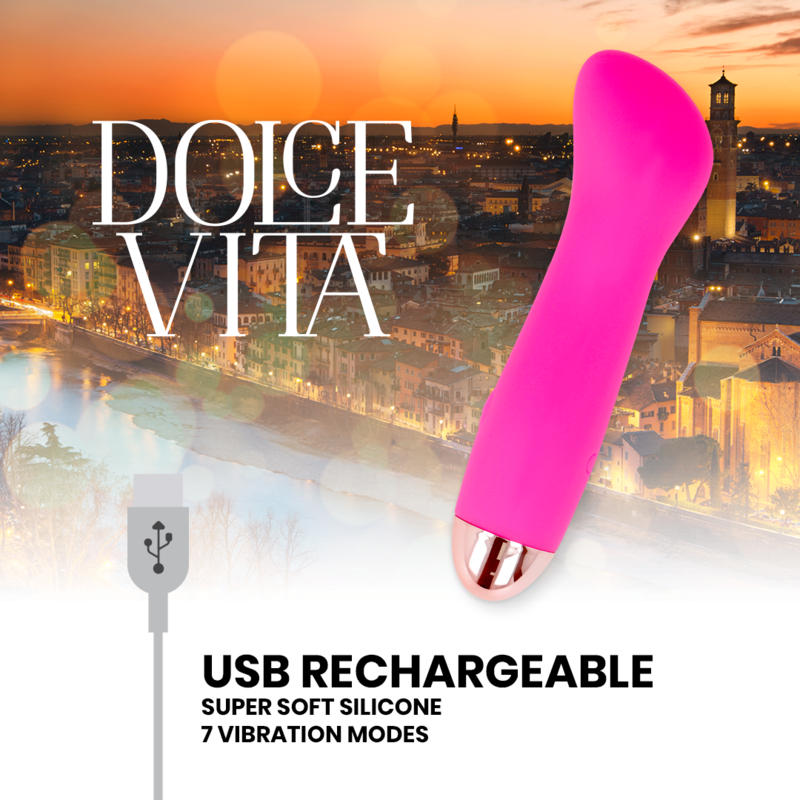 Alternative view of DOLCE VITA - RECHARGEABLE VIBRATOR ONE PINK 7 SPEED