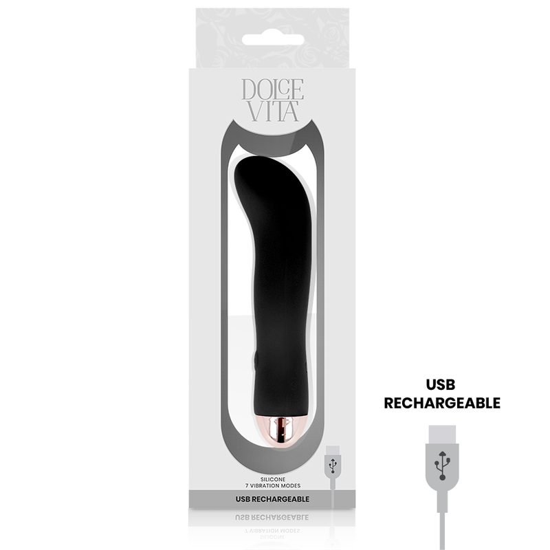 DOLCE VITA - RECHARGEABLE VIBRATOR TWO BLACK 7 SPEED - Bild 3
