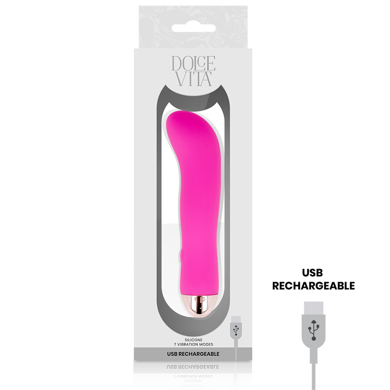 DOLCE VITA - RECHARGEABLE VIBRATOR TWO PINK 7 SPEEDS - Bild 3