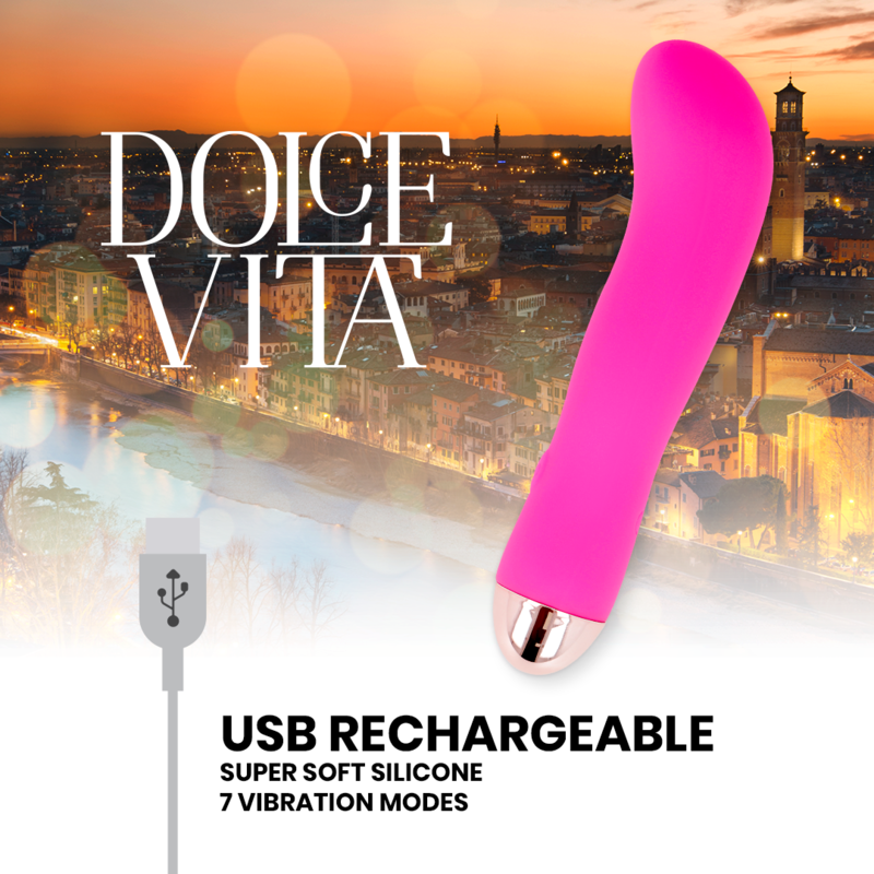 Alternative view of DOLCE VITA - RECHARGEABLE VIBRATOR TWO PINK 7 SPEEDS