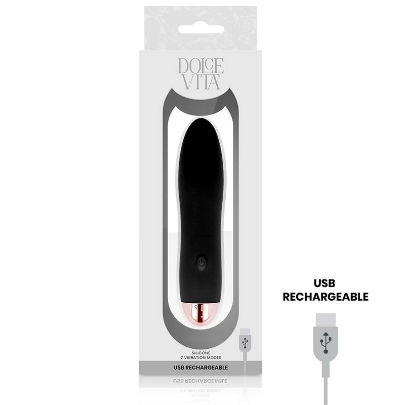 Alternative view of DOLCE VITA - RECHARGEABLE VIBRATOR FOUR BLACK 7 SPEEDS