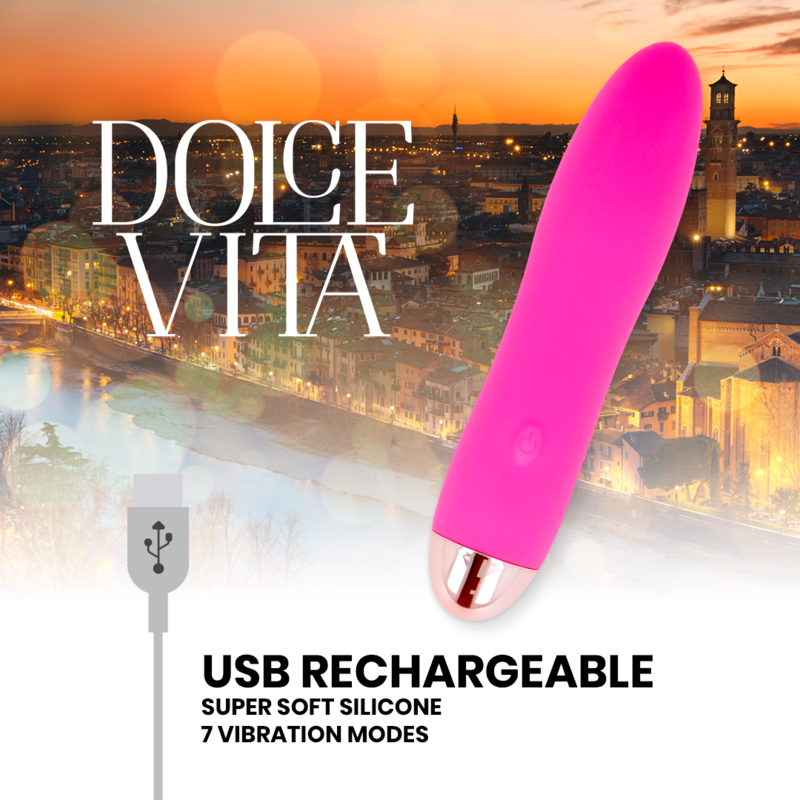 Alternative view of DOLCE VITA - RECHARGEABLE VIBRATOR FOUR PINK 7 SPEEDS