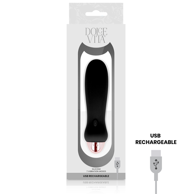 Alternative view of DOLCE VITA - RECHARGEABLE VIBRATOR FIVE BLACK 7 SPEEDS