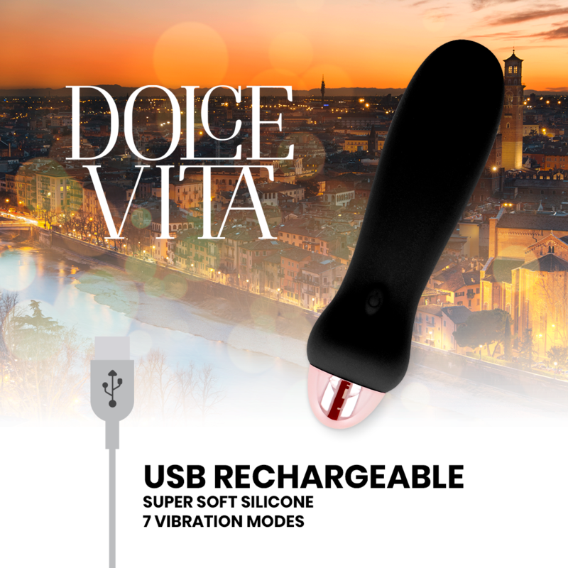 DOLCE VITA - RECHARGEABLE VIBRATOR FIVE BLACK 7 SPEEDS - Bild 3