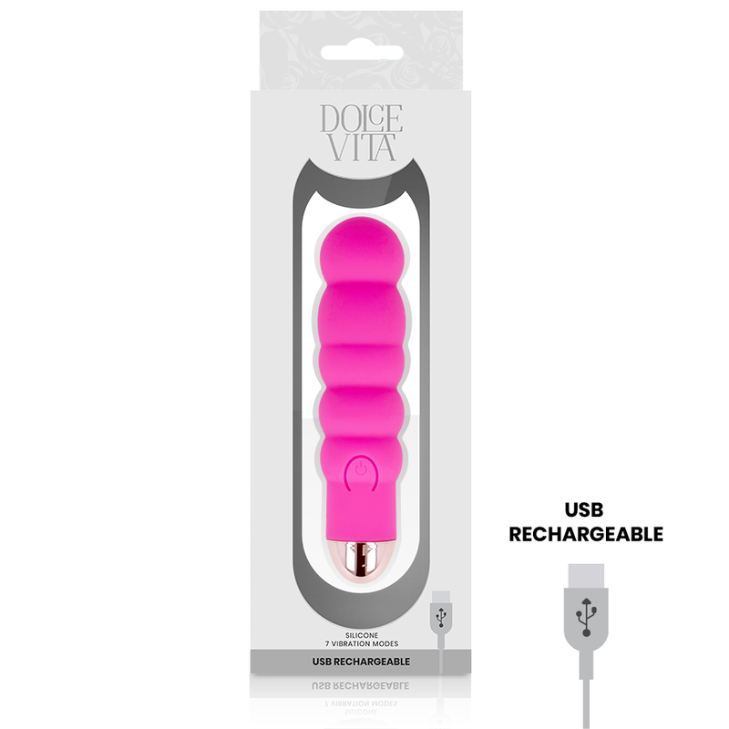 Alternative view of DOLCE VITA - RECHARGEABLE VIBRATOR SIX PINK 7 SPEEDS