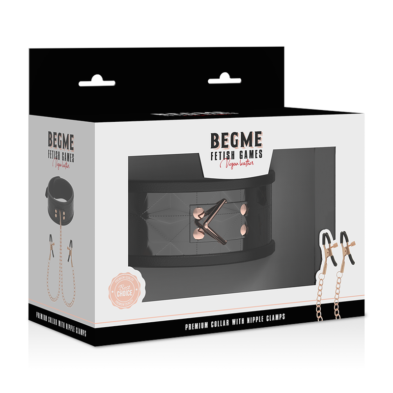 BEGME - BLACK EDITION COLLAR WITH NIPPLE CLAMPS WITH NEOPRENE LINING - Bild 3