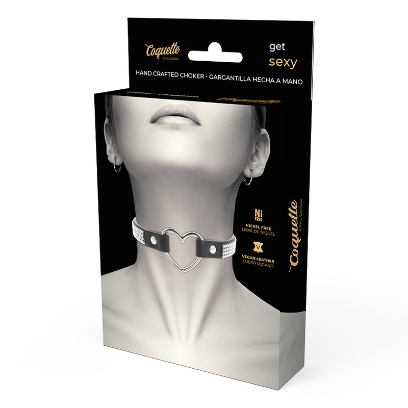 COQUETTE CHIC DESIRE - VEGAN LEATHER CHOKER WITH HEART - Bild 5
