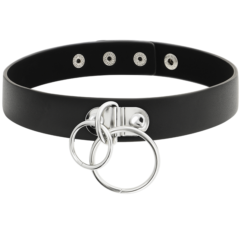 COQUETTE CHIC DESIRE - DOUBLE RING VEGAN LEATHER CHOKER - Bild 3