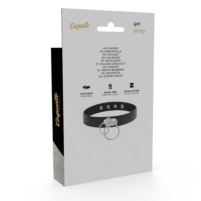 COQUETTE CHIC DESIRE - DOUBLE RING VEGAN LEATHER CHOKER - Bild 6