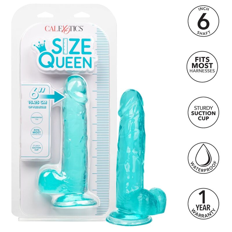 CALEXOTICS - SIZE QUEEN DILDO BLUE 15.3 CM - Bild 6
