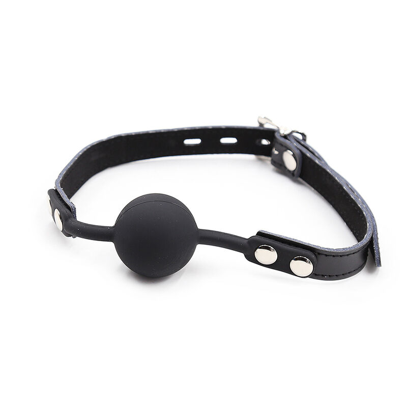 OHMAMA FETISH - SILICONE BALL GAG WITH LEATHER BELT (PADLOCK INCLUDED) - Bild 7