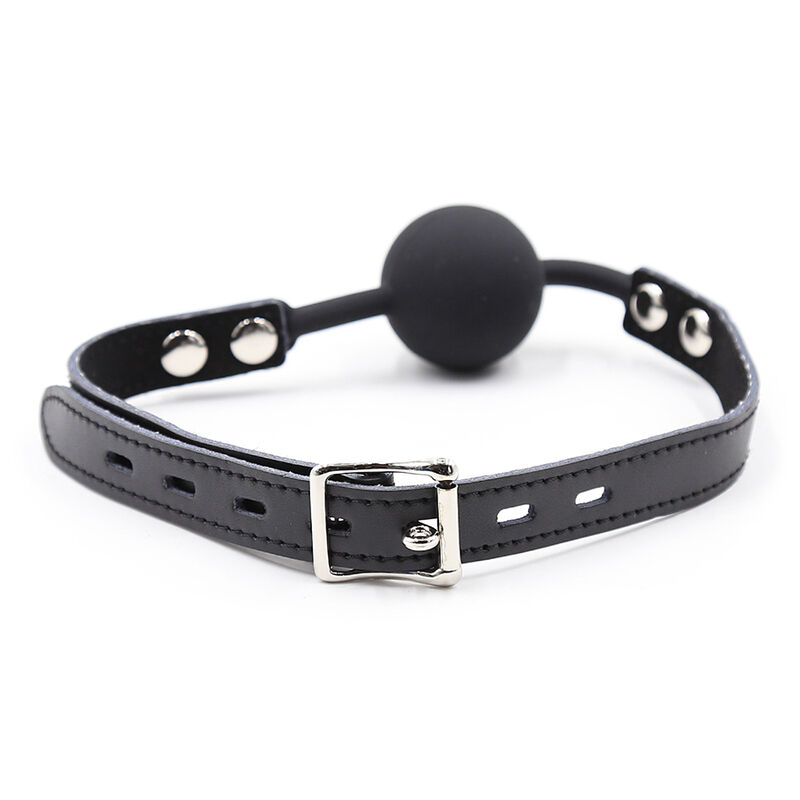 OHMAMA FETISH - SILICONE BALL GAG WITH LEATHER BELT (PADLOCK INCLUDED) - Bild 6
