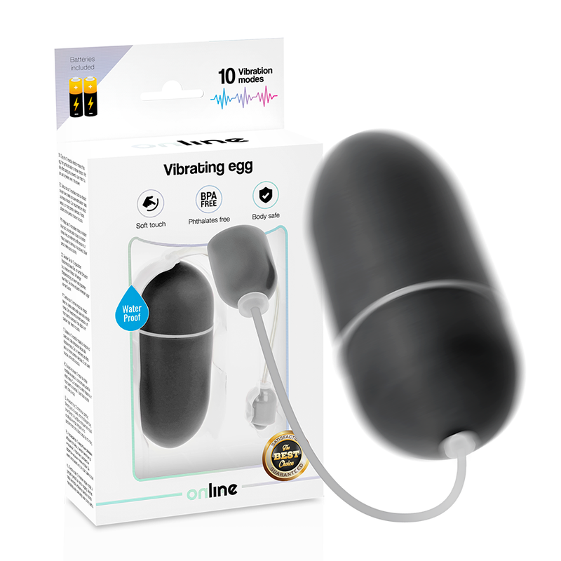 Alternative view of ONLINE - WATERPROOF VIBRATING EGG BLACK
