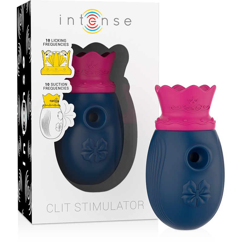 Alternative view of INTENSE - CLITORIS STIMULATOR 10 SUCTION AND LICKING MODES - BLUE