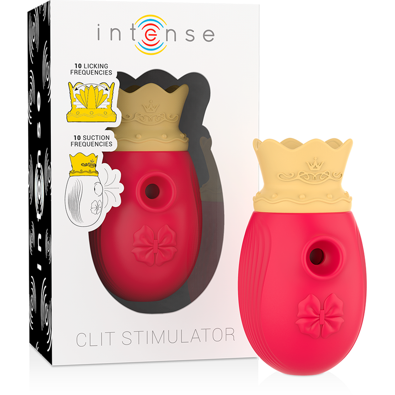 Alternative view of INTENSE - CLITORIS STIMULATOR 10 SUCTION AND LICKING MODES - RED