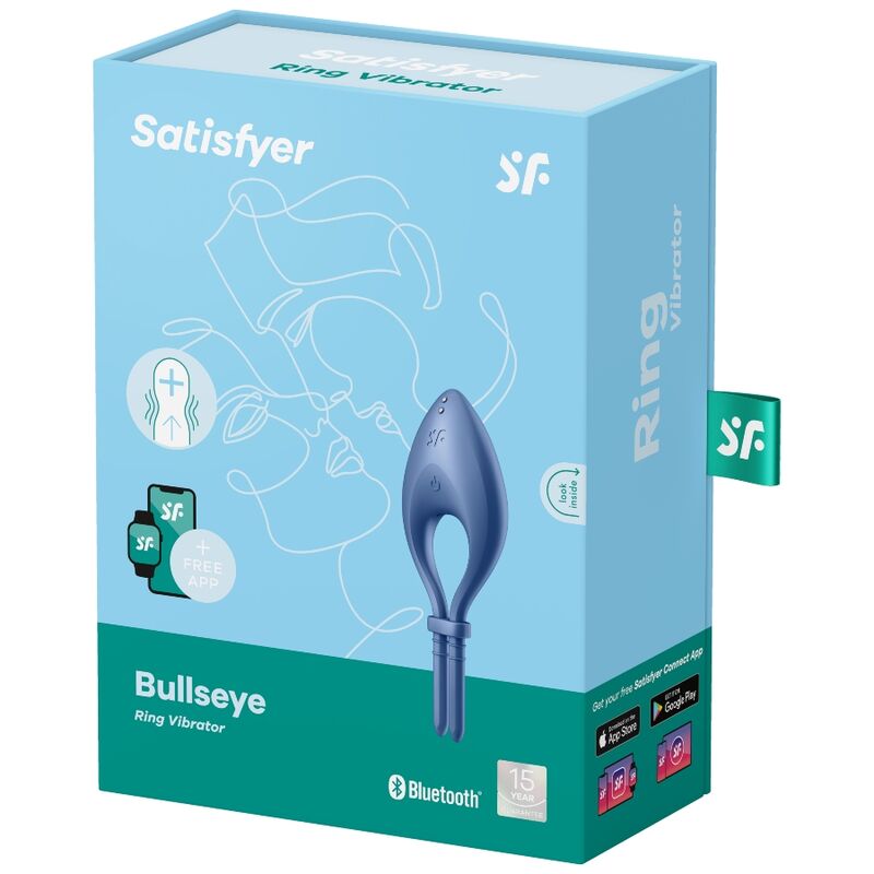 SATISFYER - BULLSEYE RING VIBRATOR APP BLUE - Bild 3