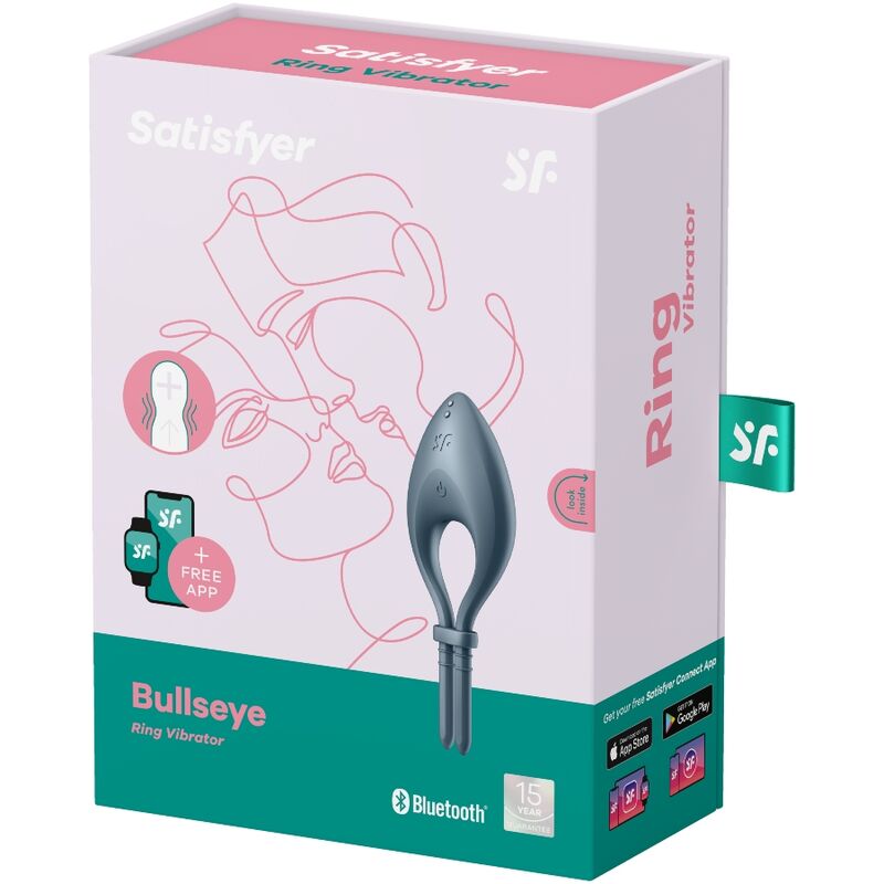 SATISFYER - BULLSEYE RING VIBRATOR APP GREY - Bild 3