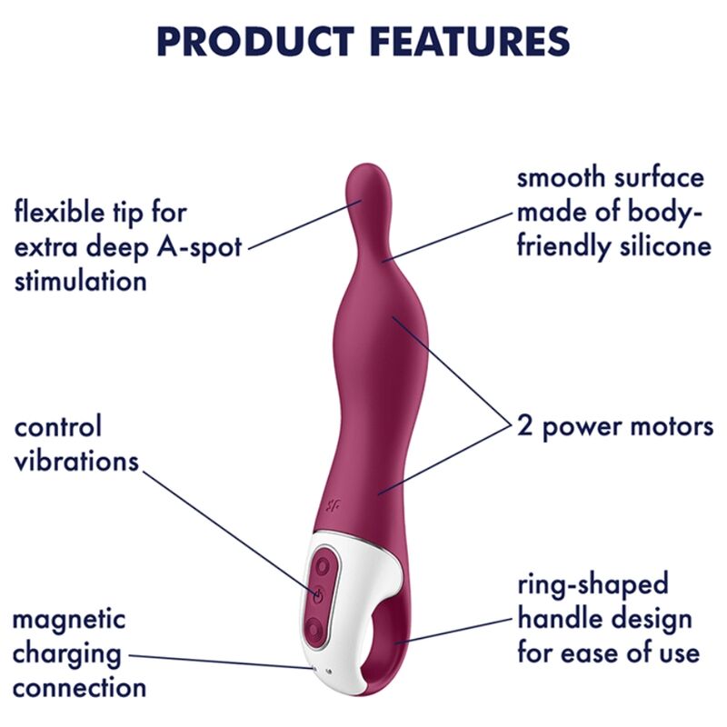 Alternative view of SATISFYER - AMAZING 1 ASPOT VIBRATOR BERRY