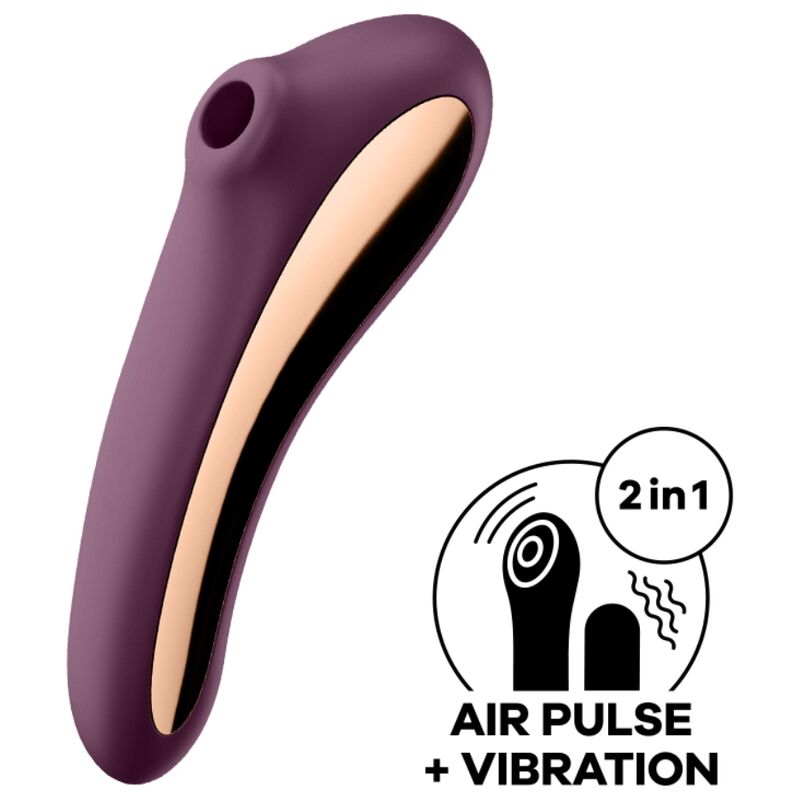 SATISFYER - DUAL KISS AIR PULSE VIBRATOR WINE RED - Bild 4