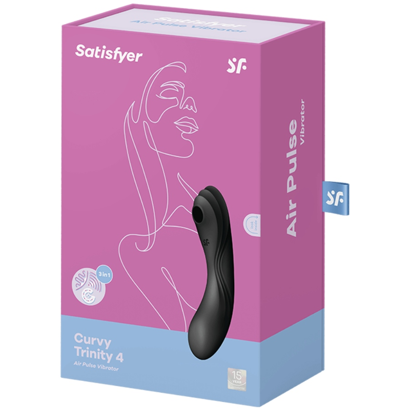 SATISFYER - CURVY TRINITY 4 AIR PULSE VIBRATOR BLACK - Bild 3