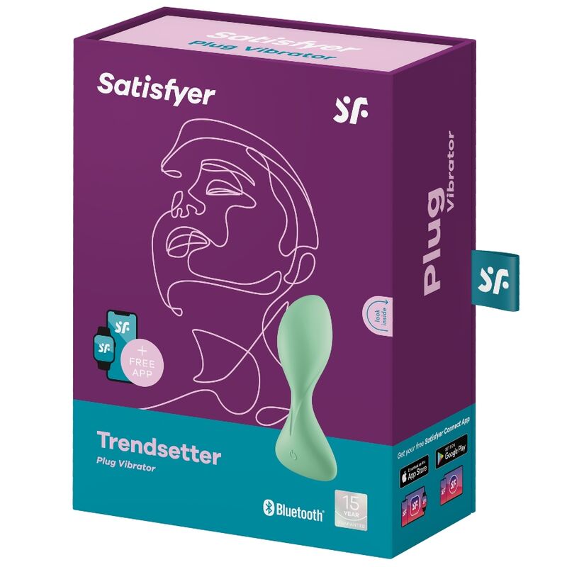 Alternative view of SATISFYER - TRENDSETTER VIBRATING PLUG APP GREEN