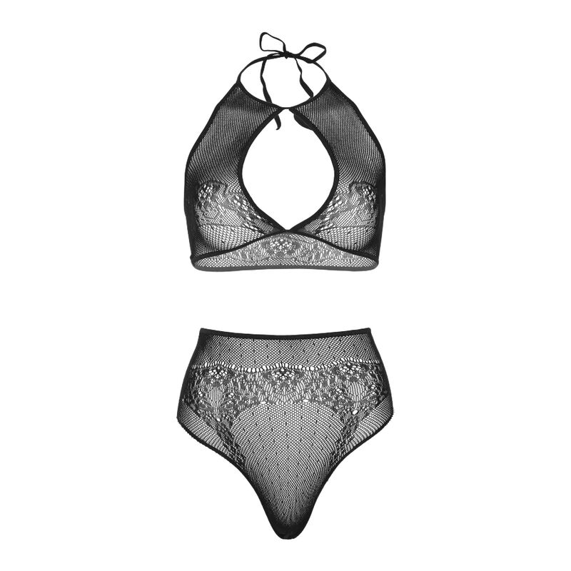 LEG AVENUE - TWO PIECES SET HALTER CROP TOP & THONG PANTY PANTY ONE SIZE - Bild 4