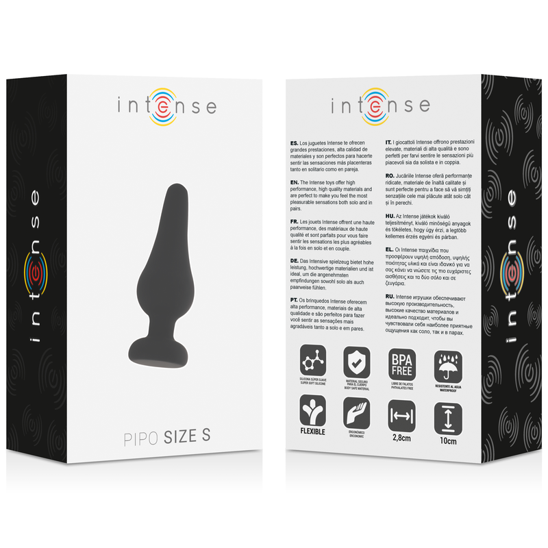INTENSE - ANAL PLUG PIPO S BLACK SILICONE 9.8 CM - Bild 4