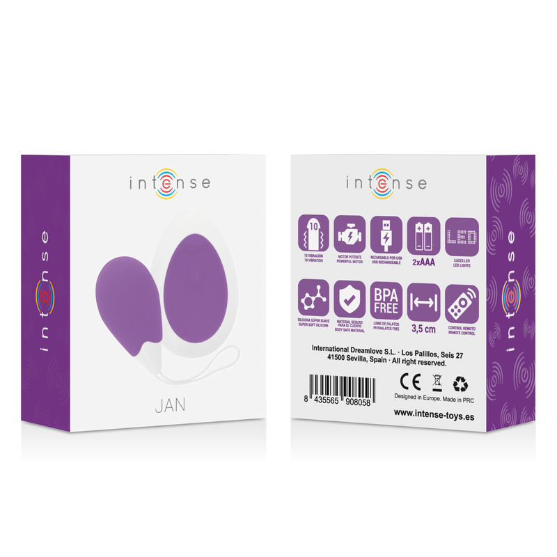 Alternative view of INTENSE - JAN LILAC REMOTE CONTROL VIBRATING EGG