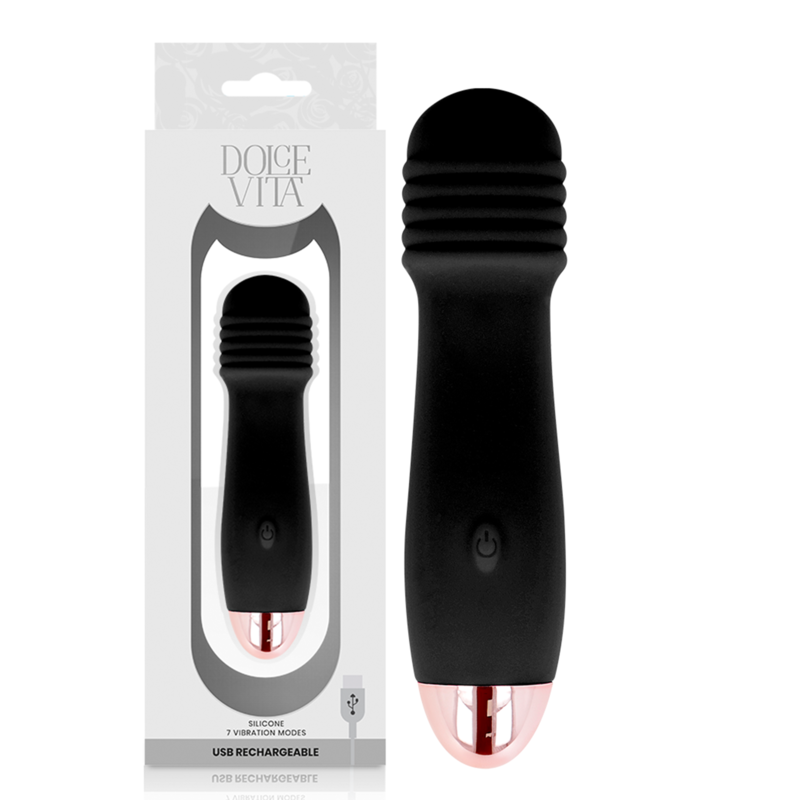 DOLCE VITA - RECHARGEABLE VIBRATOR THREE BLACK 7 SPEED - Bild 4