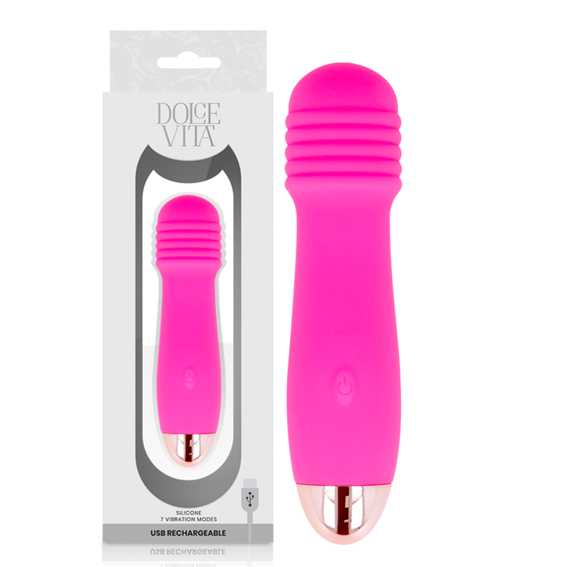Alternative view of DOLCE VITA - RECHARGEABLE VIBRATOR THREE PINK 7 SPEEDS