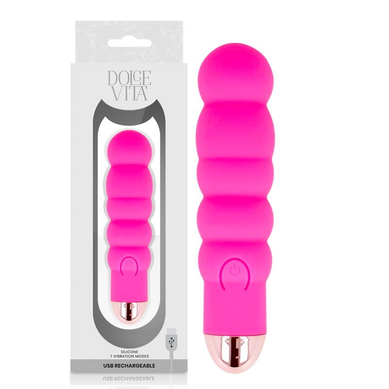 DOLCE VITA - RECHARGEABLE VIBRATOR SIX PINK 7 SPEEDS - Bild 3