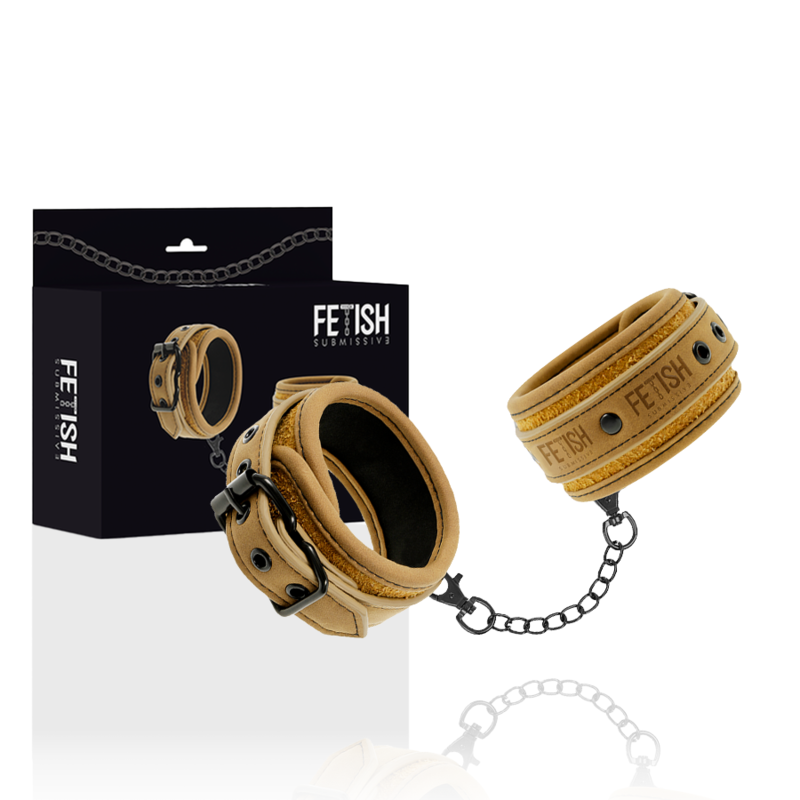 FETISH SUBMISSIVE ORIGEN - VEGAN LEATHER HANDCUFFS WITH NEOPRENE LINING - Bild 5