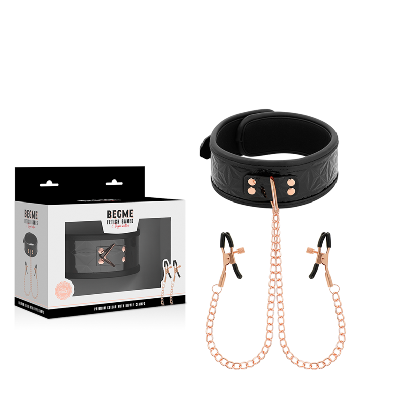 BEGME - BLACK EDITION COLLAR WITH NIPPLE CLAMPS WITH NEOPRENE LINING - Bild 6