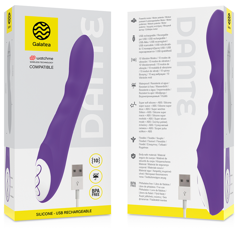 GALATEA - DANTE PURPLE VIBRATOR + WATCHME REMOTE CONTROL - Bild 3