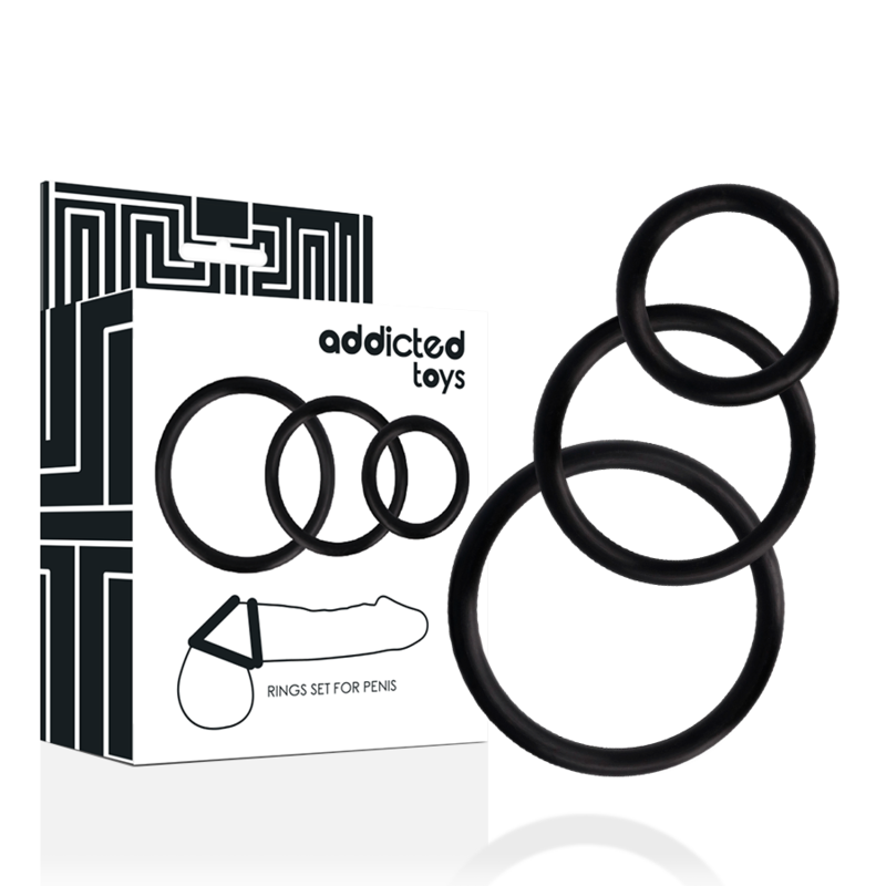 ADDICTED TOYS - RINGS SET FOR PENIS BLACK - Bild 3