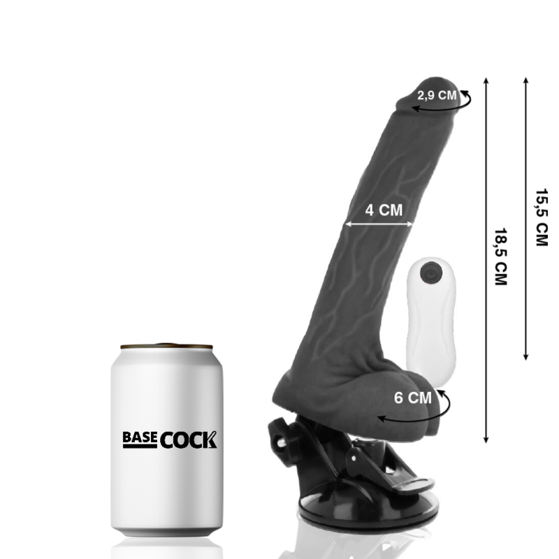 Alternative view of BASECOCK - REALISTIC ARTICULABLE REMOTE CONTROL BLACK 18.5 CM -O- 4 CM