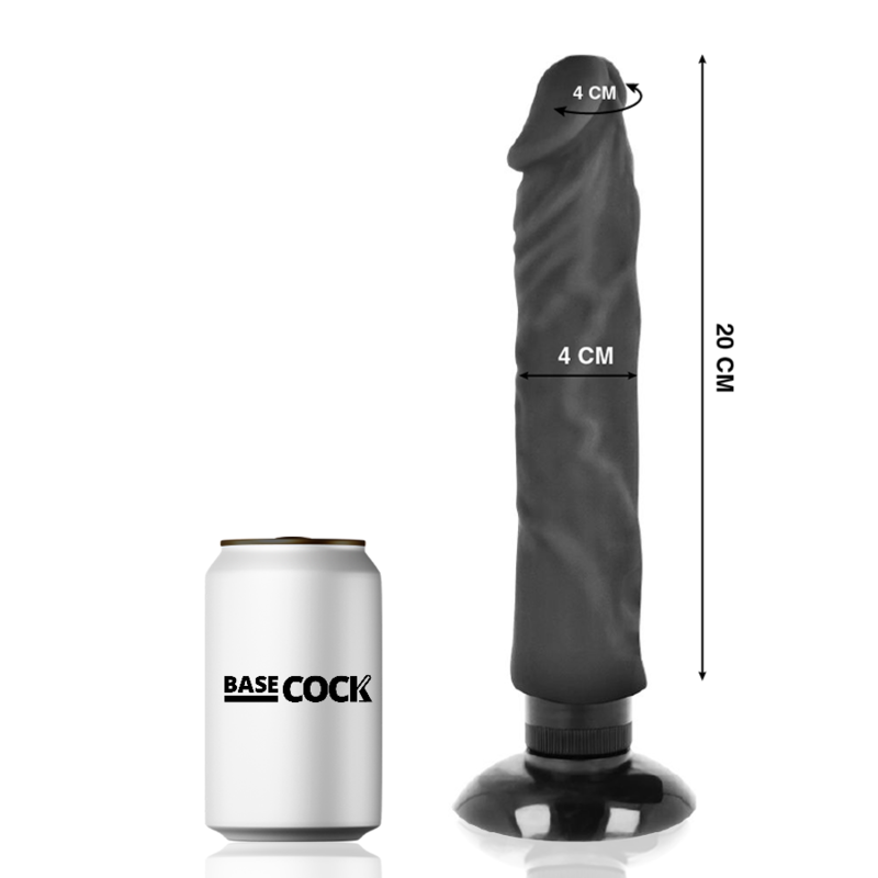 Alternative view of BASECOCK - REALISTIC VIBRATOR 2-1 BLACK 20 CM -O- 4 CM