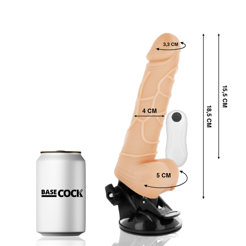 Alternative view of BASECOCK - REALISTIC VIBRATOR REMOTE CONTROL FLESH 18.5 CM -O- 4CM