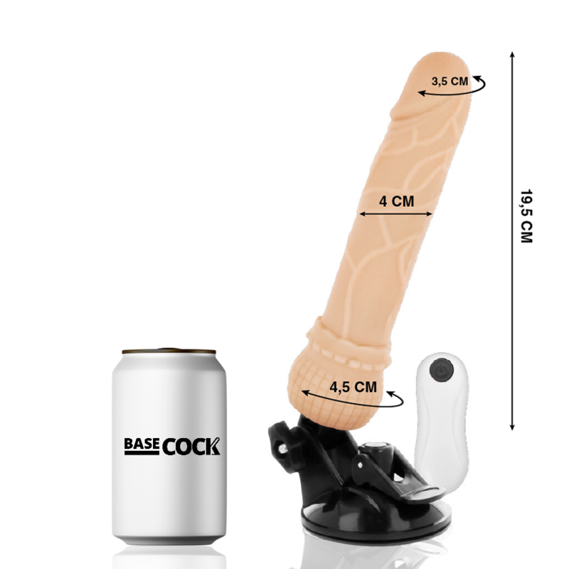 BASECOCK - REALISTIC VIBRATOR REMOTE CONTROL FLESH 19.5 CM -O- 4 CM - Bild 5