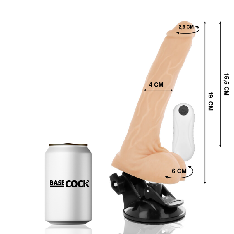 Alternative view of BASECOCK - REALISTIC VIBRATOR REMOTE CONTROL FLESH 19 CM -O- 4 CM