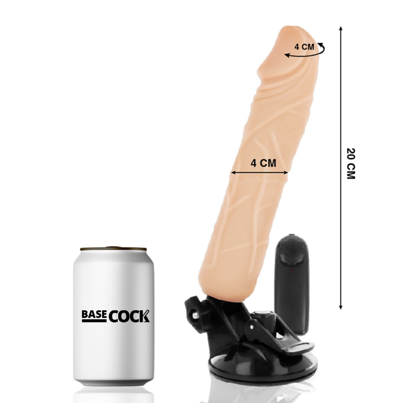 BASECOCK - REALISTIC VIBRATOR REMOTE CONTROL FLESH 20 CM -O- 4 CM - Bild 4
