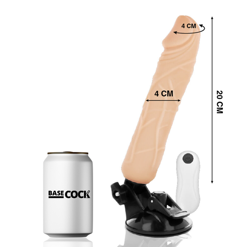 Alternative view of BASECOCK - REALISTIC VIBRATOR REMOTE CONTROL FLESH 20 CM -O- 4 CM