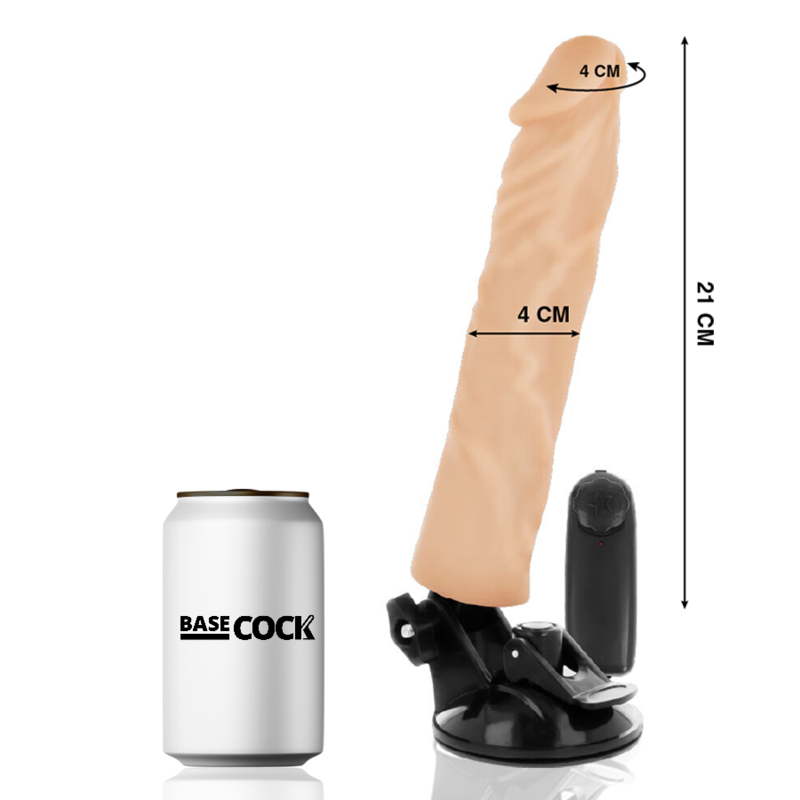 BASECOCK - REALISTIC VIBRATOR REMOTE CONTROL FLESH 21 CM -O- 4 CM - Bild 3