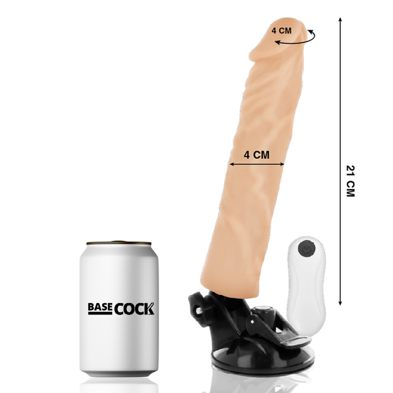 BASECOCK - REALISTIC VIBRATOR REMOTE CONTROL FLESH 21 CM -O- 4 CM - Bild 5