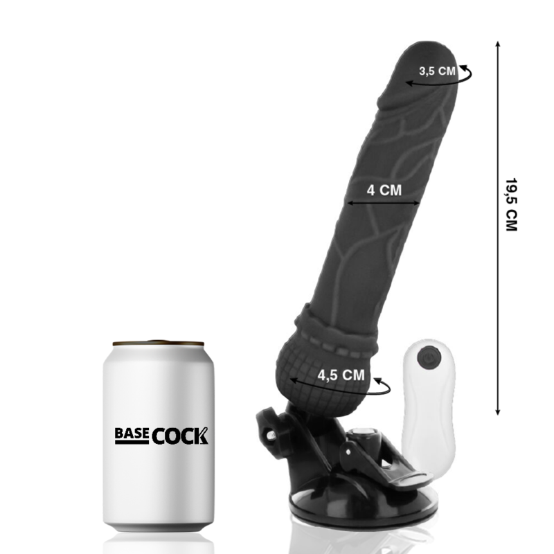 BASECOCK - REALISTIC VIBRATOR REMOTE CONTROL BLACK 19.5 CM -O- 4 CM - Bild 4