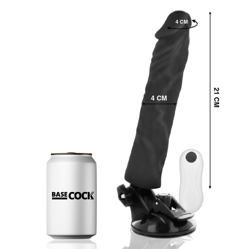BASECOCK - REALISTIC VIBRATOR REMOTE CONTROL BLACK 21 CM -O- 4 CM - Bild 4