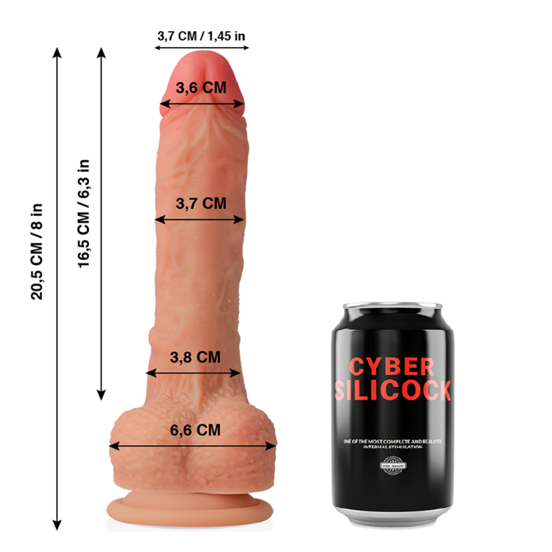 CYBER SILICOCK - CONNOR ULTRA REALISTIC SOFT LIQUID SILICONE 20.5 CM -O- 3.7 CM - Bild 6
