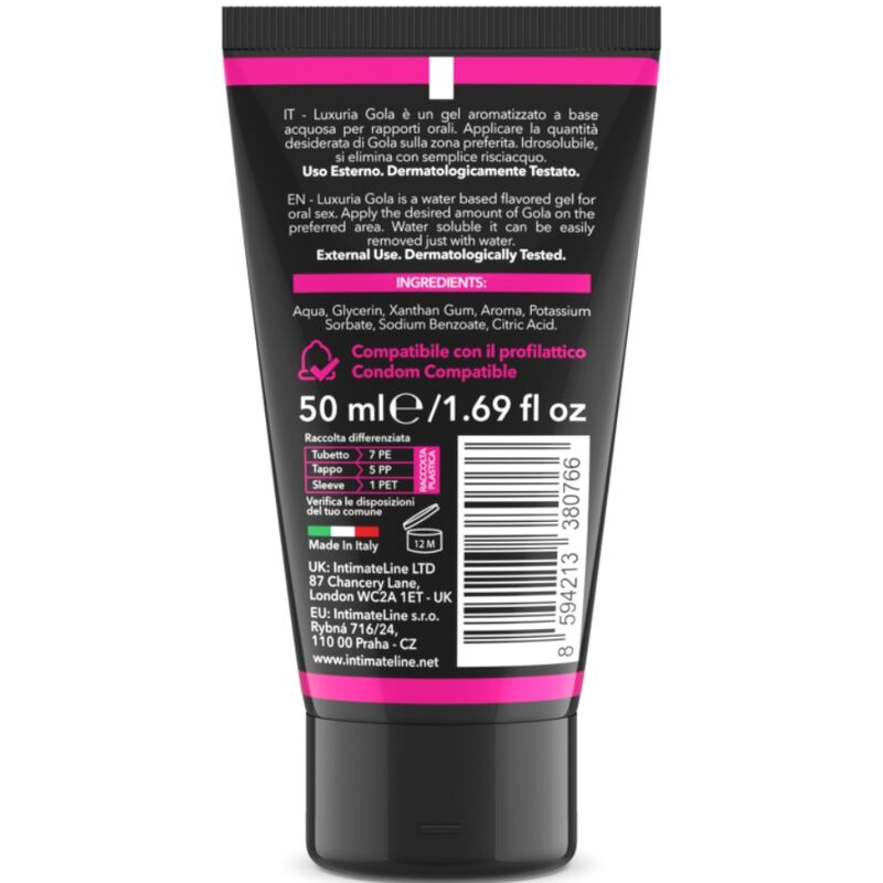 Alternative view of INTIMATELINE LUXURIA - ORAL SEX GEL CHERRY FLAVOR 50 ML