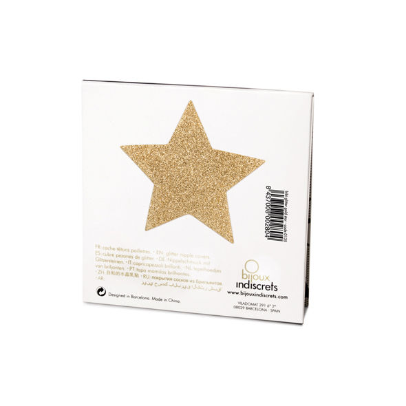 Alternative view of BIJOUX - INDISCRETS FLASH GOLDEN STAR NIPPLE COVERS